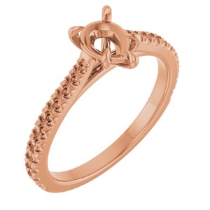 18K Rose Gold 7x5 mm Pear Engagement Ring Mounting