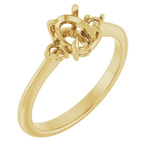 14K Yellow Gold  7x5 mm Oval Engagement Ring Mounting