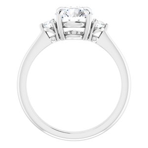 14K White Gold  7 mm Round .08 CTW Lab-Grown Diamond Semi-Set Engagement Ring