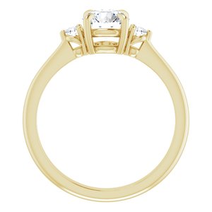 14K Yellow Gold 6 mm Round .06 CTW Natural Diamond Semi-Set Engagement Ring