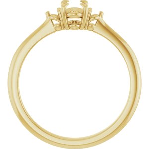 14K Yellow Gold  6x4 mm Oval Engagement Ring Mounting