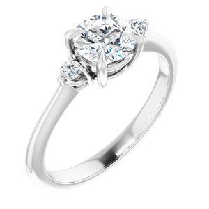 Platinum 6 mm Round .07 CTW Lab-Grown Semi-Set Engagement Ring