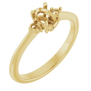 14K Yellow Gold  6x4 mm Oval Engagement Ring Mounting