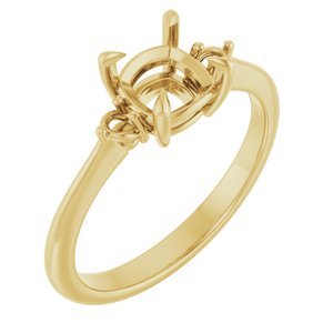 14K Yellow Gold  6 mm Cushion Engagement Ring Mounting