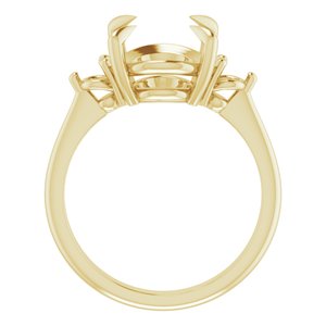 14K Yellow Gold  12x10 mm Oval Engagement Ring Mounting