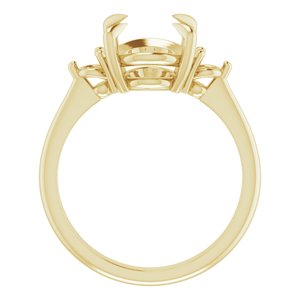 14K Yellow Gold  11x9 mm Oval Engagement Ring Mounting