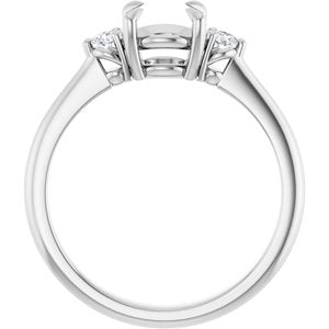 14K White Gold  6.5 mm Round .08 CTW Lab-Grown Diamond Semi-Set Engagement Ring
