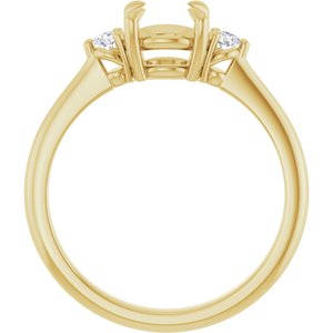 14K Yellow Gold  6.5 mm Round .08 CTW Lab-Grown Diamond Semi-Set Engagement Ring