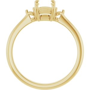 14K Yellow Gold  7x5 mm Emerald Engagement Ring Mounting