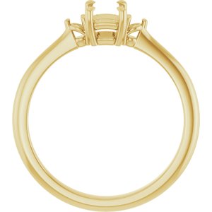 18K Yellow Gold  6x4 mm Emerald Engagement Ring Mounting