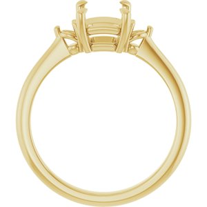 14K Yellow Gold  8x6 mm Emerald Engagement Ring Mounting