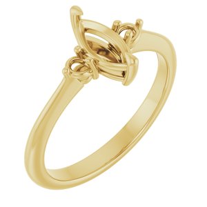14K Yellow Gold  8x4 mm Marquise Engagement Ring Mounting