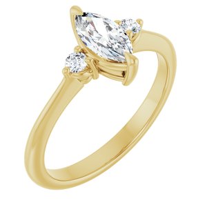 14K Yellow Gold 8x4 mm Marquise .08 CTW Lab-Grown Semi-Set Engagement Ring