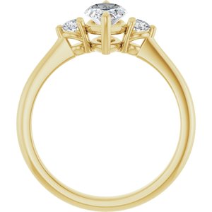 14K Yellow Gold 10x5 mm Marquise 1/8 CTW Natural Diamond Semi-Set Engagement Ring