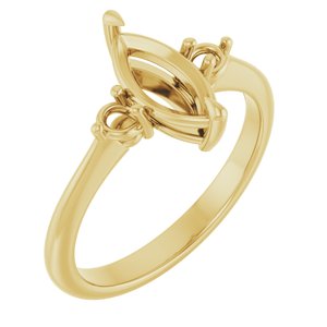 14K Yellow Gold  10x5 mm Marquise Engagement Ring Mounting
