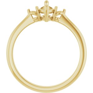 14K Yellow Gold  8x4 mm Marquise Engagement Ring Mounting