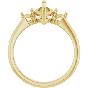 10K Yellow Gold  12x6 mm Marquise Engagement Ring Mounting