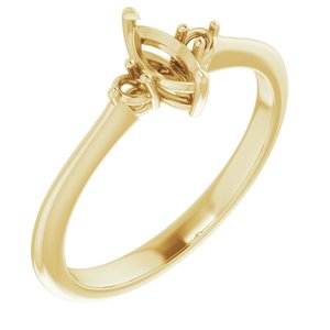 10K Yellow Gold  6x3 mm Marquise Engagement Ring Mounting