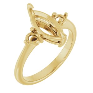 14K Yellow Gold  12x6 mm Marquise Engagement Ring Mounting