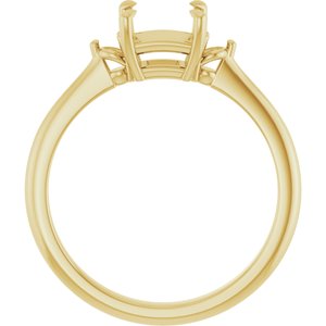 14K Yellow Gold  5.5 mm Square Engagement Ring Mounting