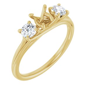 14K Yellow Gold 5.8 mm Round 3/8 CTW Lab-Grown Diamond Semi-set Engagement Ring