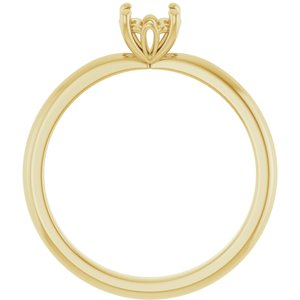 14K Yellow Gold 5.2 mm Round Solitaire Engagement Ring Mounting