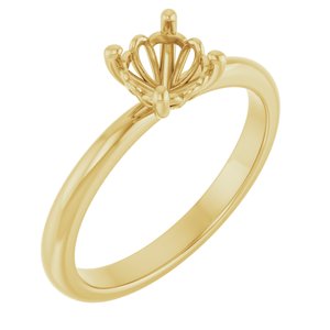 14K Yellow Gold 5.8 mm Round Solitaire Engagement Ring Mounting