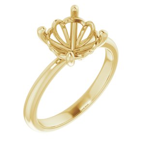 14K Yellow Gold 8.8 mm Round Solitaire Engagement Ring Mounting