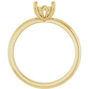 14K Yellow Gold 6.5 mm Round Solitaire Engagement Ring Mounting