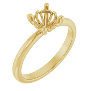 14K Yellow Gold 6.5 mm Round Solitaire Engagement Ring Mounting