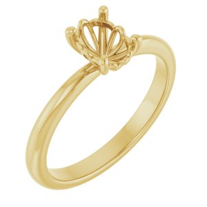 14K Yellow Gold 7x5 mm Oval Solitaire Engagement Ring Mounting