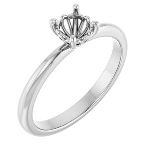 14K White Gold 5.2 mm Round Solitaire Engagement Ring Mounting