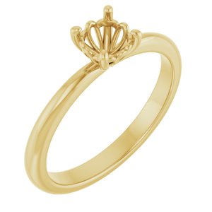14K Yellow Gold 5.2 mm Round Solitaire Engagement Ring Mounting