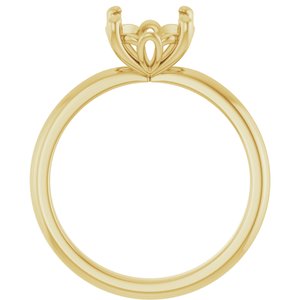 14K Yellow Gold 8 mm Round Solitaire Engagement Ring Mounting