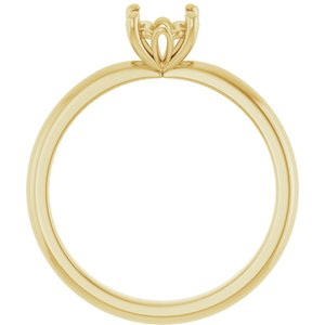 14K Yellow Gold 5.8 mm Round Solitaire Engagement Ring Mounting