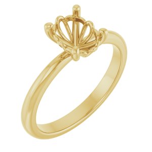 14K Yellow Gold 8x6 mm Oval Solitaire Engagement Ring Mounting