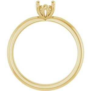 14K Yellow Gold 7x5 mm Oval Solitaire Engagement Ring Mounting