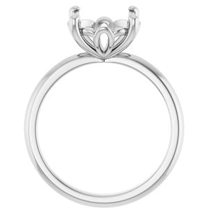 14K White Gold 10 mm Round Solitaire Engagement Ring Mounting
