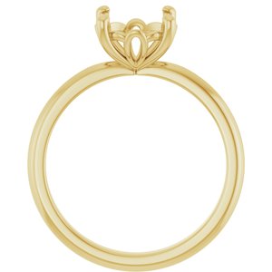 14K Yellow Gold 8.2 mm Round Solitaire Engagement Ring Mounting