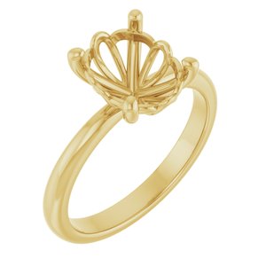 14K Yellow Gold 10x8 mm Oval Solitaire Engagement Ring Mounting