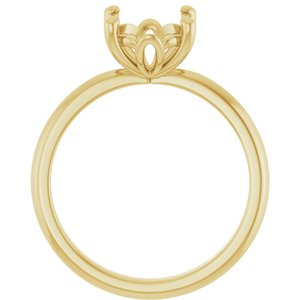 14K Yellow Gold 10x8 mm Oval Solitaire Engagement Ring Mounting