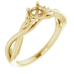 10K Yellow Gold 4.1 mm Round Engagement Ring Mounting