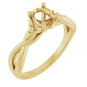 14K Yellow Gold 7x5 mm Oval Engagement Ring Mounting