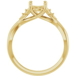 14K Yellow Gold 6.5 mm Round Engagement Ring Mounting