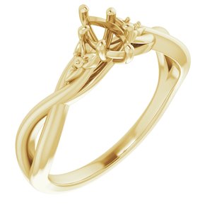 14K Yellow Gold 6x3.5 mm Marquise Engagement Ring Mounting