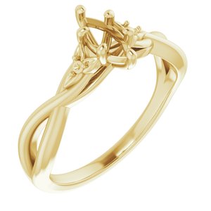 14K Yellow Gold 7x3.5 mm Marquise Engagement Ring Mounting