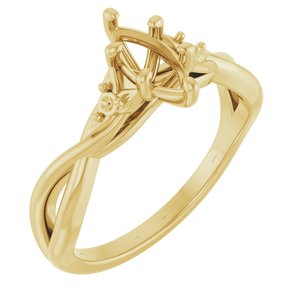 14K Yellow Gold 8x4 mm Marquise Engagement Ring Mounting