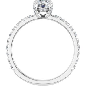 14K White Gold 5.2 mm Round 3/8 CTW Natural Diamond Semi-Set Engagement Ring