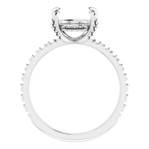 14K White Gold 9.4 mm Round Engagement Ring Mounting