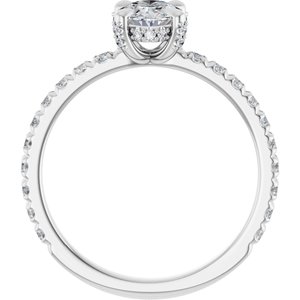 14K White Gold 7x5 mm Oval 1/2 CTW Natural Diamond Semi-Set Engagement Ring
